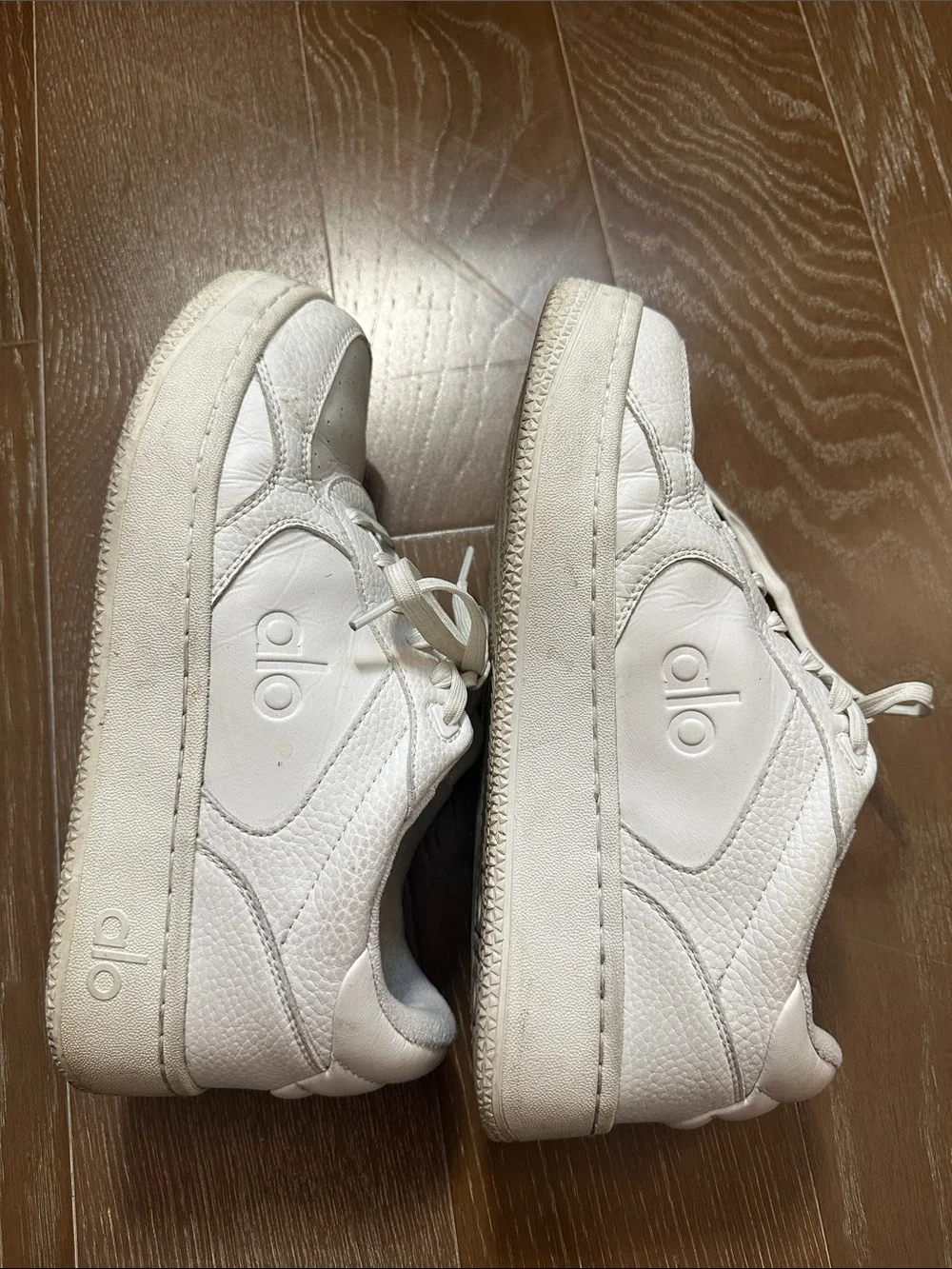 ALO Yoga White Sneakers with Gum Sole